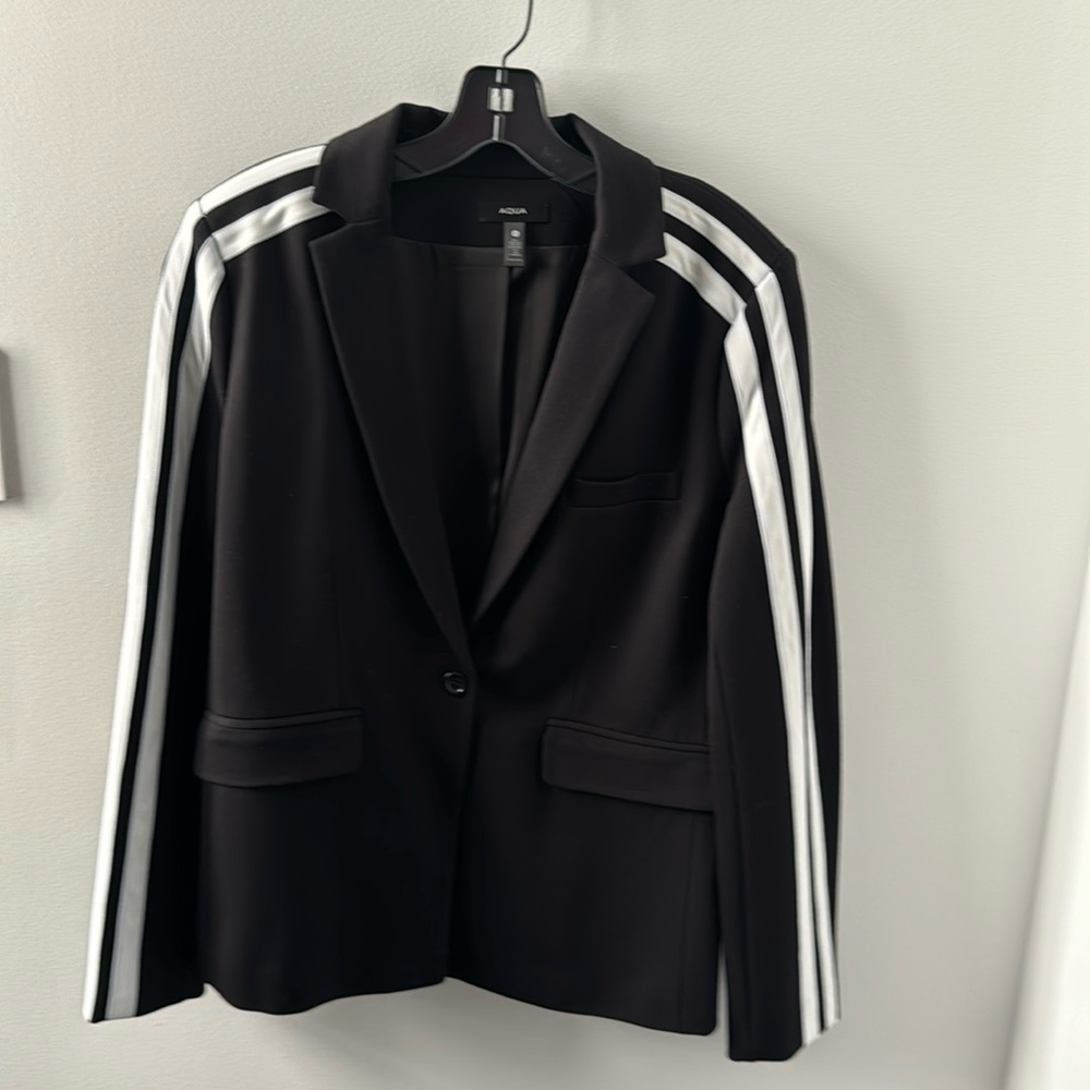 Aqua brand Black Blazer with White Racer Stripes Size Small